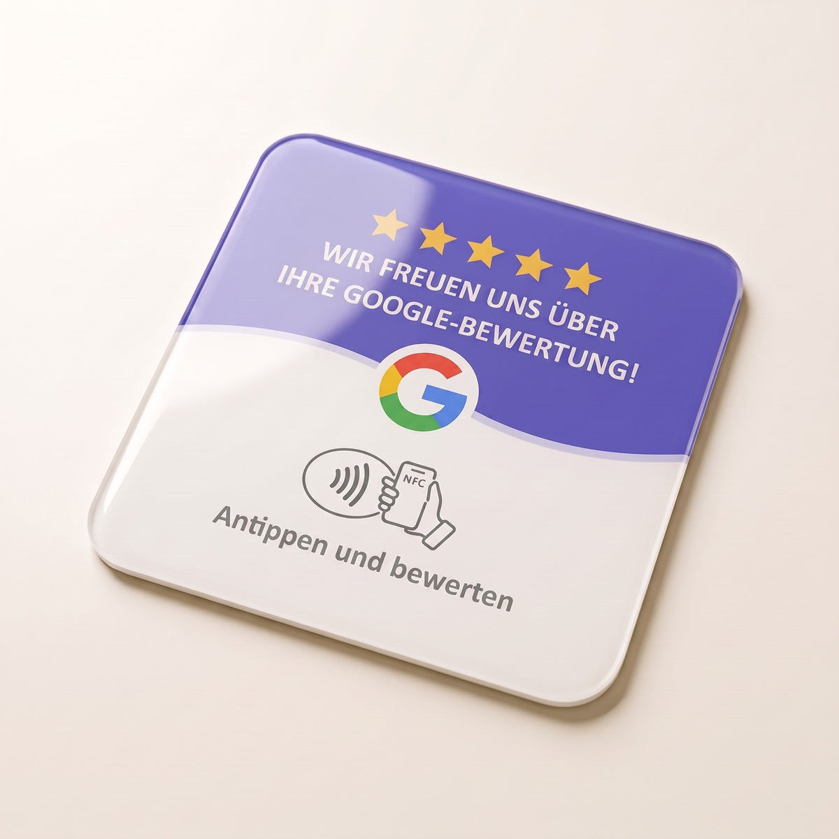 NFC-Karte Google-Bewertung, 10 × 10 cm, deutsche Version | Deutsch