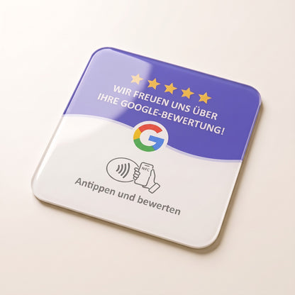 NFC-Karte Google-Bewertung, 10 × 10 cm, deutsche Version | Deutsch