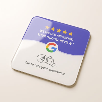 NFC-Karte Google-Bewertung, 10 × 10 cm, englische Version | English