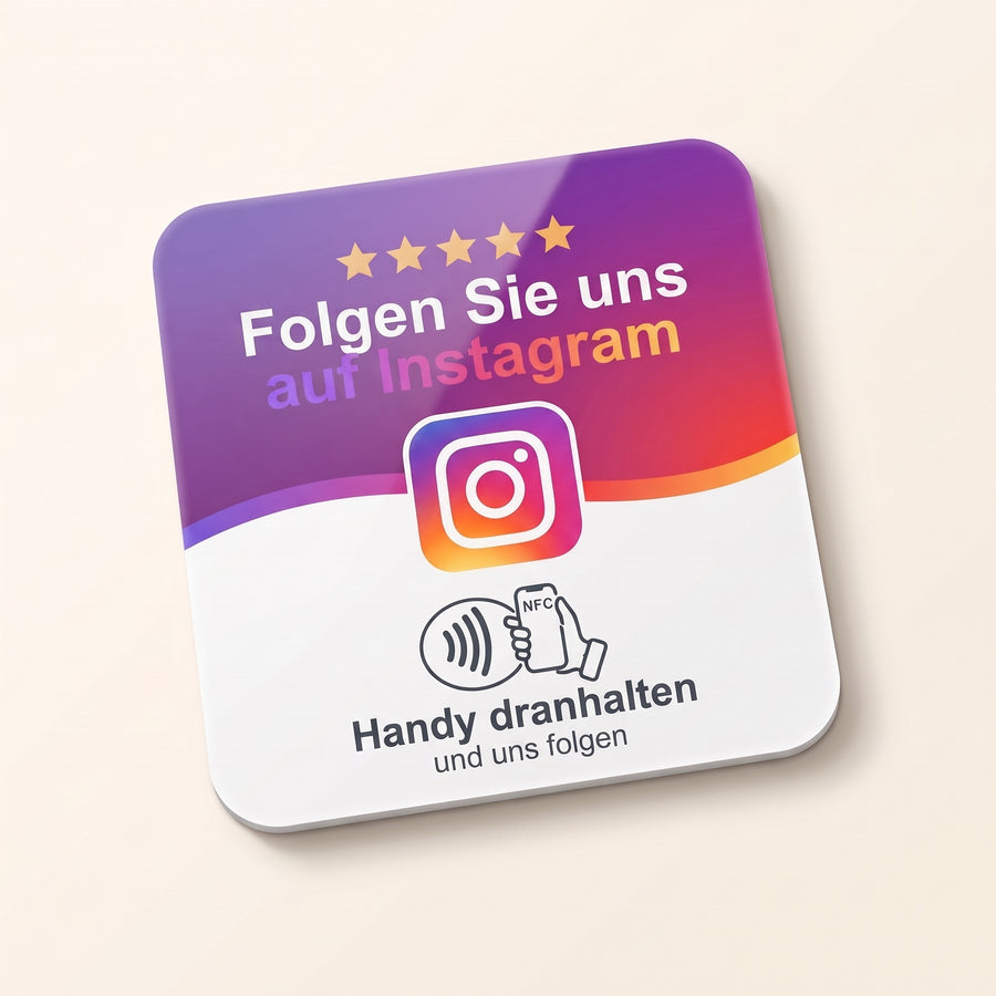 NFC-Karte Instagram, 10 × 10 cm, deutsche Version | Deutsch