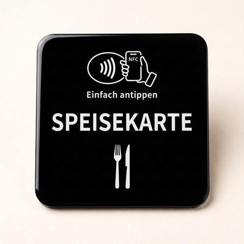 NFC-Karte Speisekarte, 10 × 10 cm, deutsche Version | Deutsch