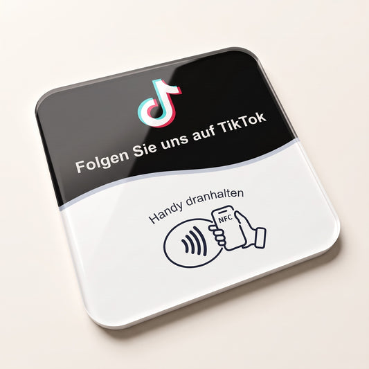 NFC-Karte TikTok, 10 × 10 cm, deutsche Version | Deutsch