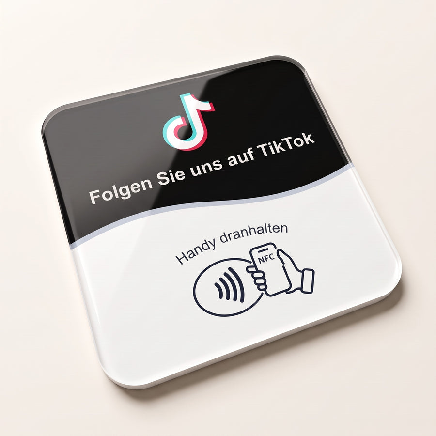 NFC-Karte TikTok, 10 × 10 cm, deutsche Version | Deutsch