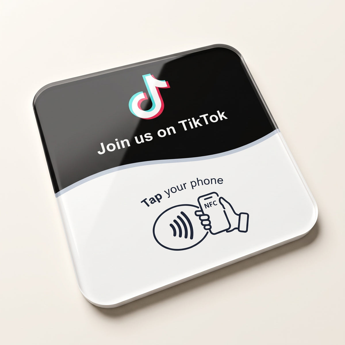 NFC-Karte TikTok, 10 × 10 cm, englische Version | English