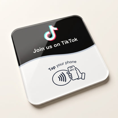 NFC-Karte TikTok, 10 × 10 cm, englische Version | English