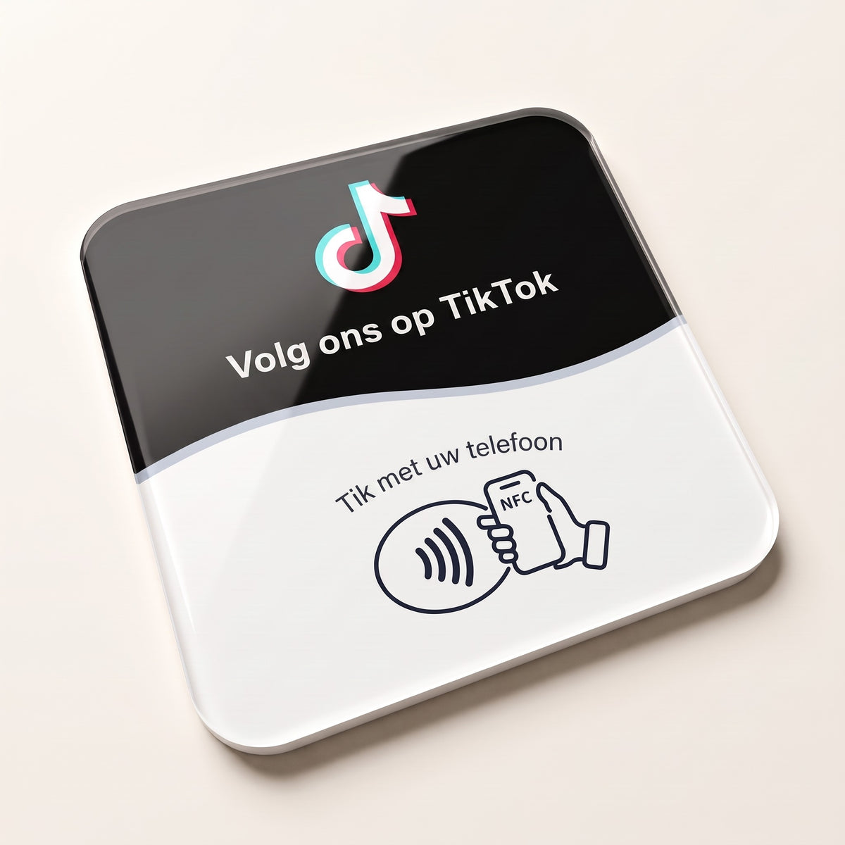 NFC-Karte TikTok, 10 × 10 cm, niederländische Version | Nederlands
