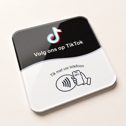 NFC-Karte TikTok, 10 × 10 cm, niederländische Version | Nederlands