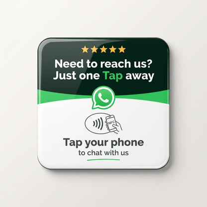 NFC-Karte WhatsApp, 10 × 10 cm, englische Version | English